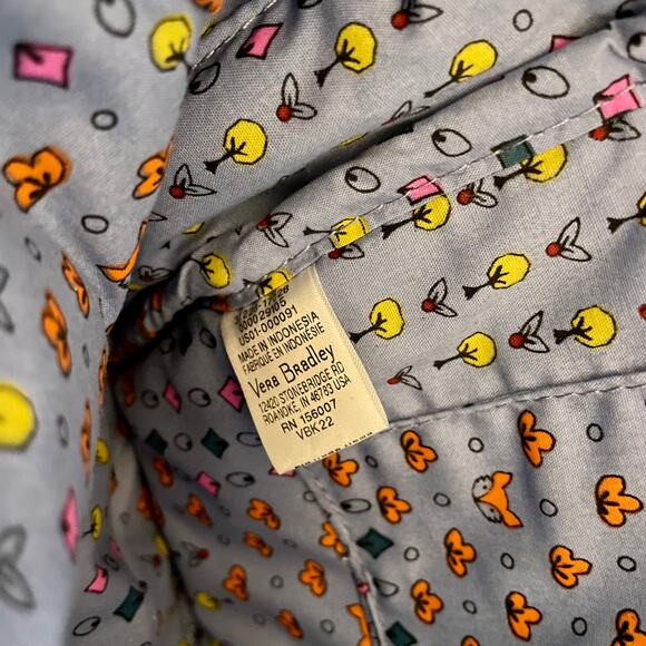 Vera Bradley Cotton Mini Totepack Backpack, Provence Paisley Blue Multicolor - Picture 7 of 10